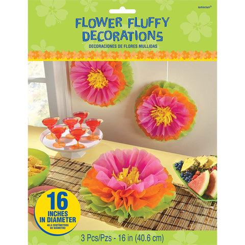 Décoration florale en papier fleur hibiscus (3/pqt)