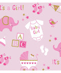 Printed Jumbo Baby Girl Elephant Gift Wrap