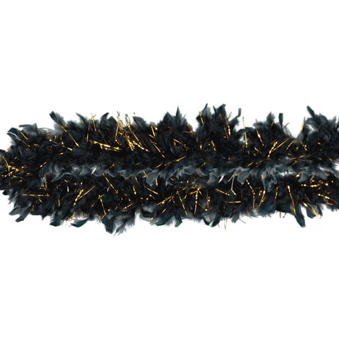 Black/Gold Hollywood Tinsel Feather Boa