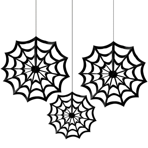 Décor classique d'éventail de toile d'araignée noir et blanc