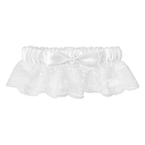 * Garter - Lace with White Ribbon