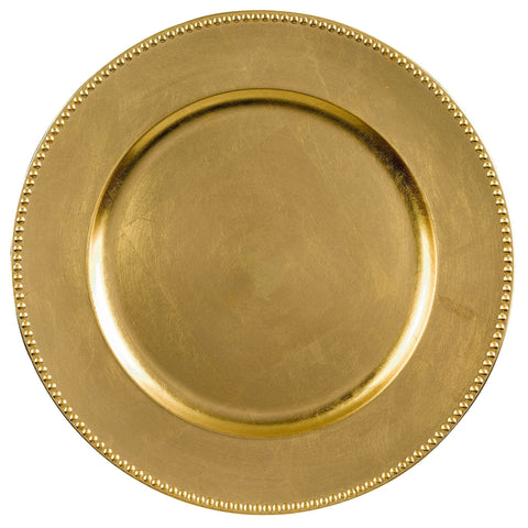 * Round Metallic Gold Plastic Charger