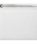 White Pearlized Guest Book with Silver Electroplated Pen