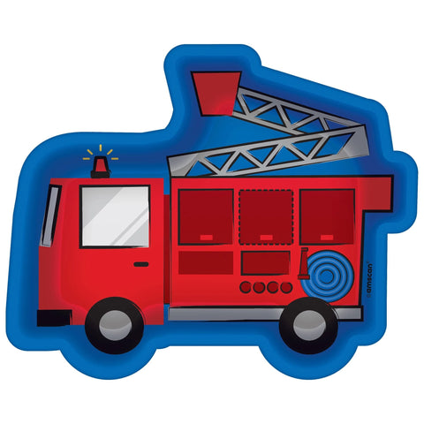 First Responders Fire Truck Shaped Plates, 7"