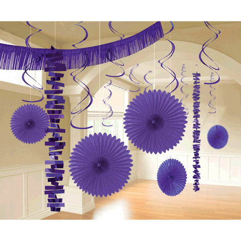 Ensemble de décoration en papier - Violet (18/pqt.)