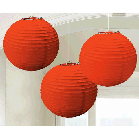 Lanternes de boule en papier - Orange (3/pqt.)