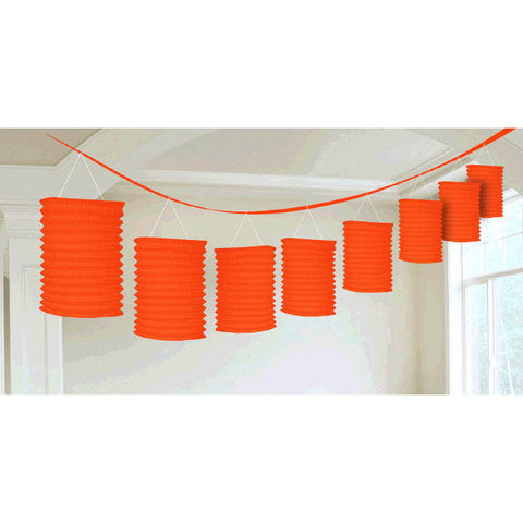 Guirlande de lanternes de papier - Orange (12 pi)