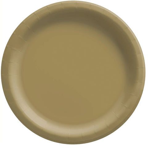Assiettes rondes en papier dessert - Gold (50/pqt)