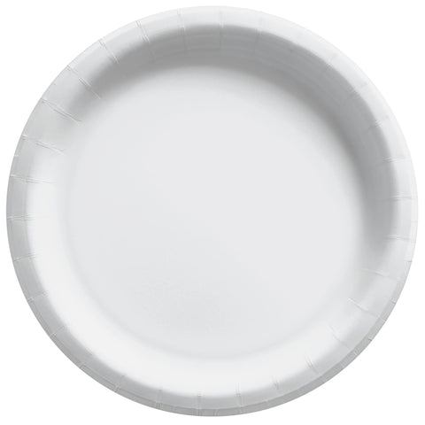 Assiettes rondes en papier dîner - Frosty White (20/pqt)