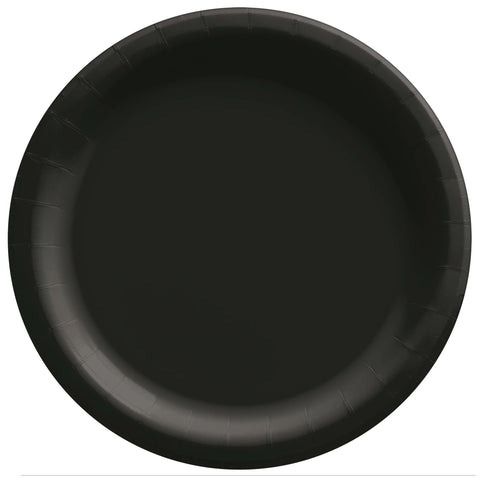 Assiettes rondes en papier dîner - Jet Black (20/pqt)