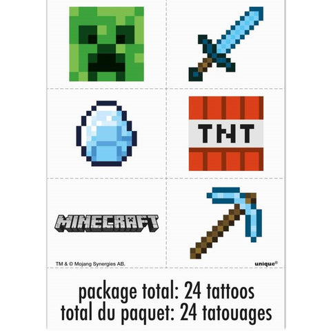 Tatouages - Minecraft (24/pqt)