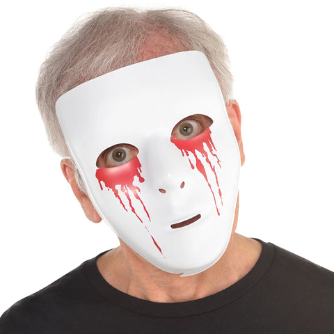 Masque blanc avec yeux saignants