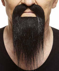 Fausse barbe et moustache autocollante - Noir - Style 12