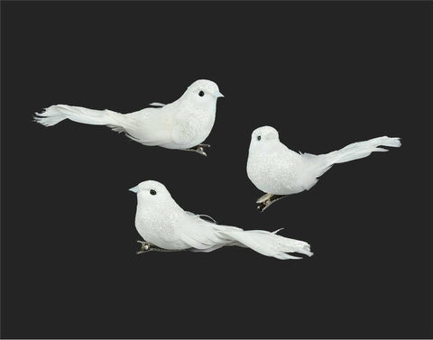 Oiseau blanc avec pince (4.5po)