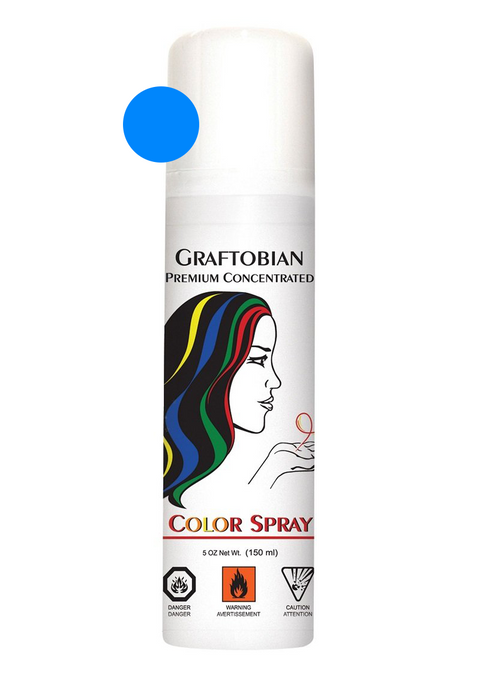Laque à cheveux professionnel Graftobian - Bleu fluo (150ml)