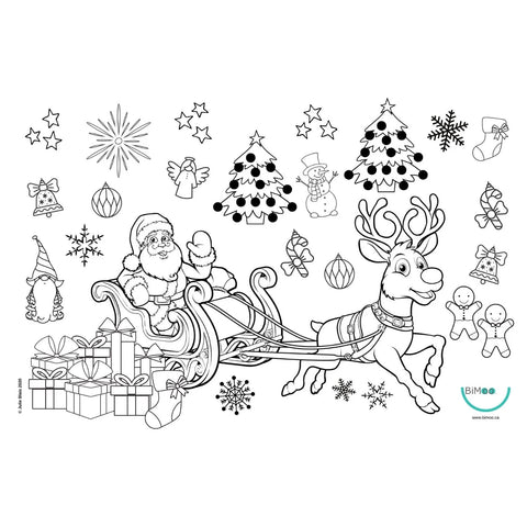 Noël - Napperon à colorier - 2 côtés - Recto-verso - Bimoo