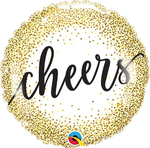 Cheers gold glitter dots - 18"