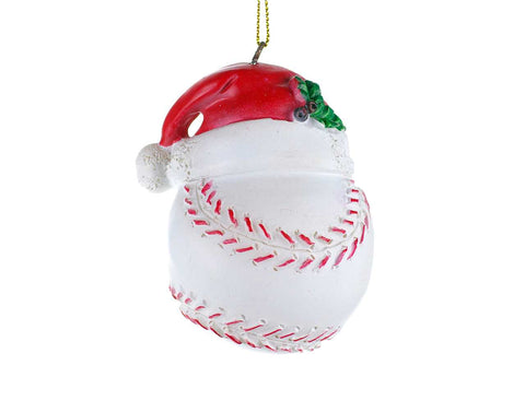 Ornement baseball avec bonnet de Noël (3po)