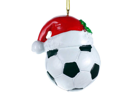 Ornement soccer avec bonnet de Noël (3po)