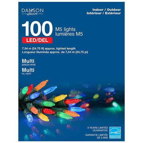 100 lumières M5 LED - Multicolore