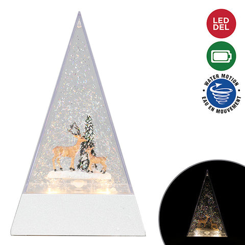 Triangle lumineux en acrylique - Bonhomme de neige - Eau en mouvement