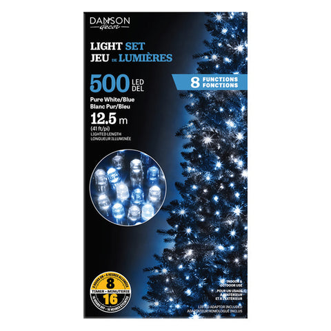 500 lumières 5MM LED - Mixte blanc pur/bleu