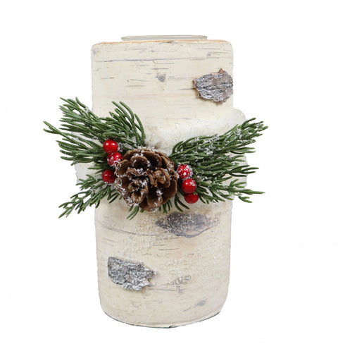 6" x 8" Candle Holder w/Pinecone