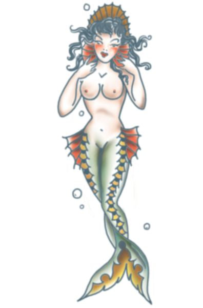 Tattoo Pin Up - Mermaid Pin Up Girl