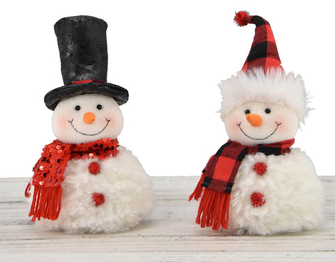 7" Standing Snowman w/Red Scarf